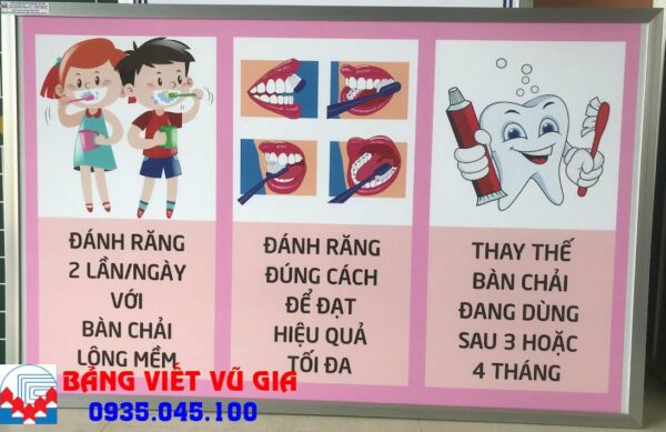 Bảng minh hoa bé đánh răng